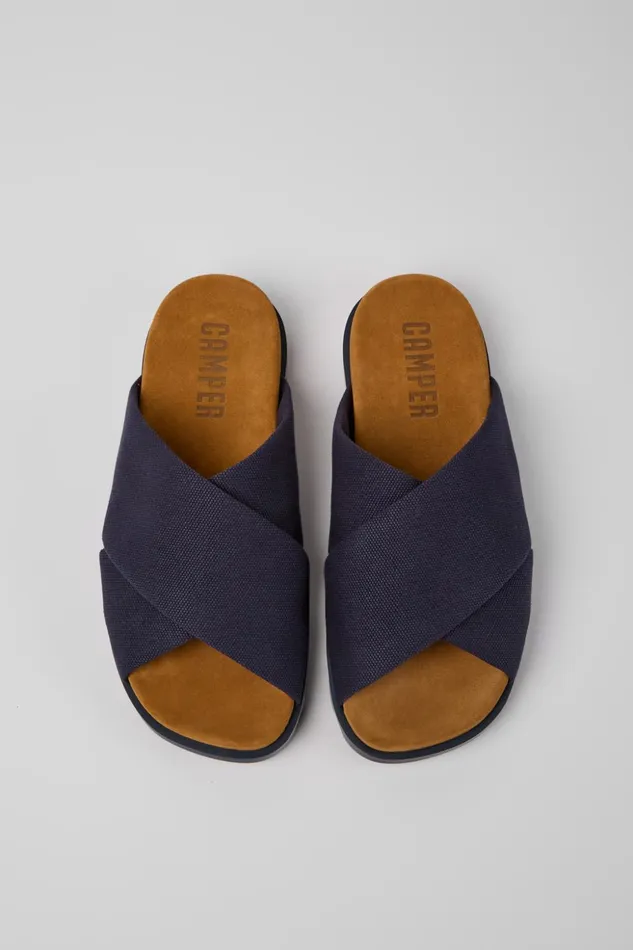 Men Brutus Sandal Blue Recycled Cotton Sandals Camper Sandals Men Brutus Sandal Blue Recycled Cotton Sandals Camper Sandals