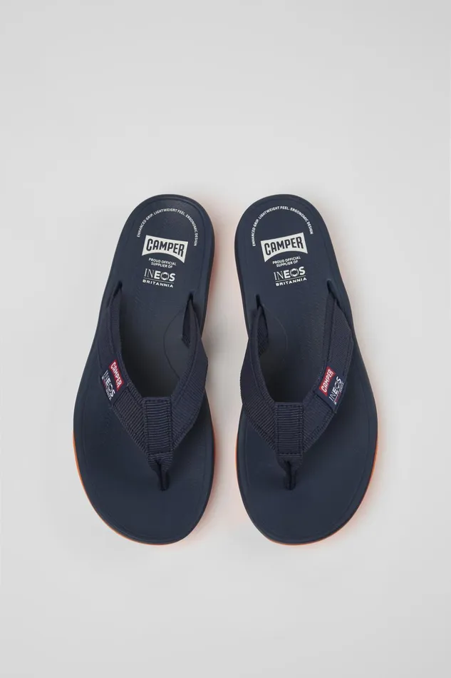 Men Camper X INEOS Britannia Blue Textile FlipFlops Camper Non Leather Shoes Men Camper X INEOS Britannia Blue Textile FlipFlops Camper Non Leather Shoes