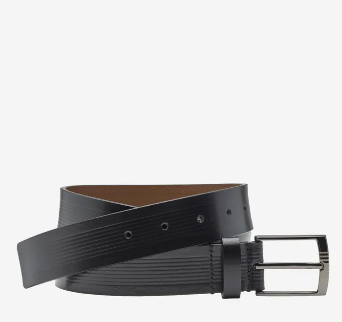 Men Center Laser Belt Black JohnstonandMurphy Belts