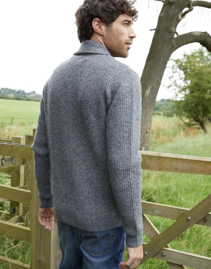 Men Charcoal Marl Shawl Cardigan Threadbare Cardigans Men Charcoal Marl Shawl Cardigan Threadbare Cardigans