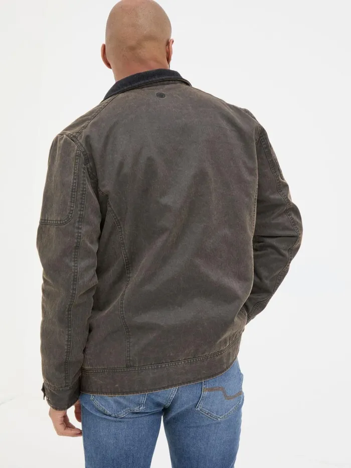 Men Coats and Jackets Fat Face Hadley Brown Biker Jacket