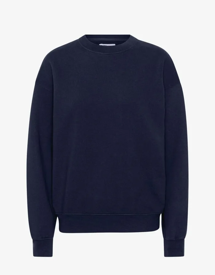 Men Crewneck Sweatshirts Colorful Standard Organic Oversized Crew Navy Blue