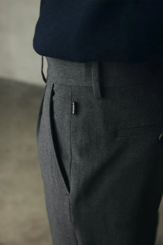 Men Dark Grey Sepik Trousers Ecoalf Trousers
