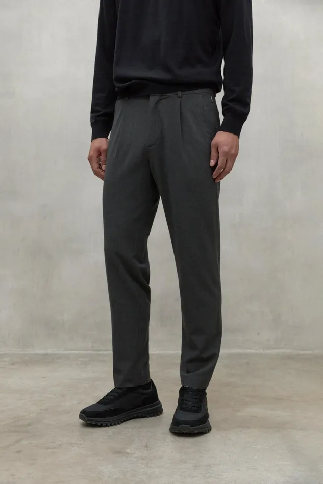 Men Dark Grey Sepik Trousers Ecoalf Trousers