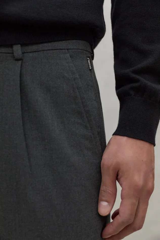 Men Dark Grey Sepik Trousers Ecoalf Trousers