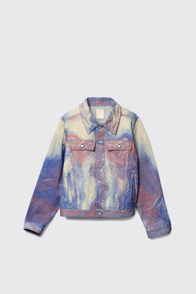 Men Denim Jacket BlueBeigeRed Denim Jacket Camper Denim Men Denim Jacket BlueBeigeRed Denim Jacket Camper Denim