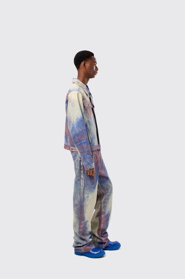 Men Denim Jacket BlueBeigeRed Denim Jacket Camper Denim Men Denim Jacket BlueBeigeRed Denim Jacket Camper Denim