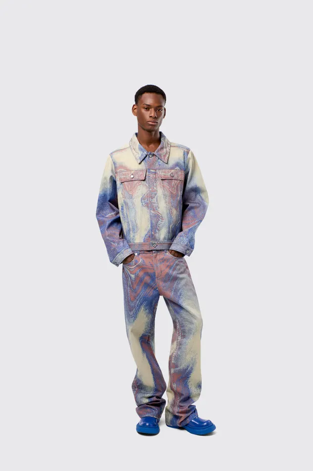 Men Denim Jacket BlueBeigeRed Denim Jacket Camper Denim Men Denim Jacket BlueBeigeRed Denim Jacket Camper Denim