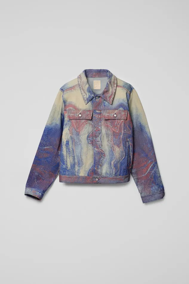 Men Denim Jacket BlueBeigeRed Denim Jacket Camper Denim Men Denim Jacket BlueBeigeRed Denim Jacket Camper Denim