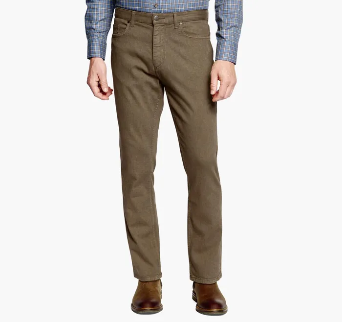 Men Denim Jeans Light Brown Wash JohnstonandMurphy Pants and Jeans