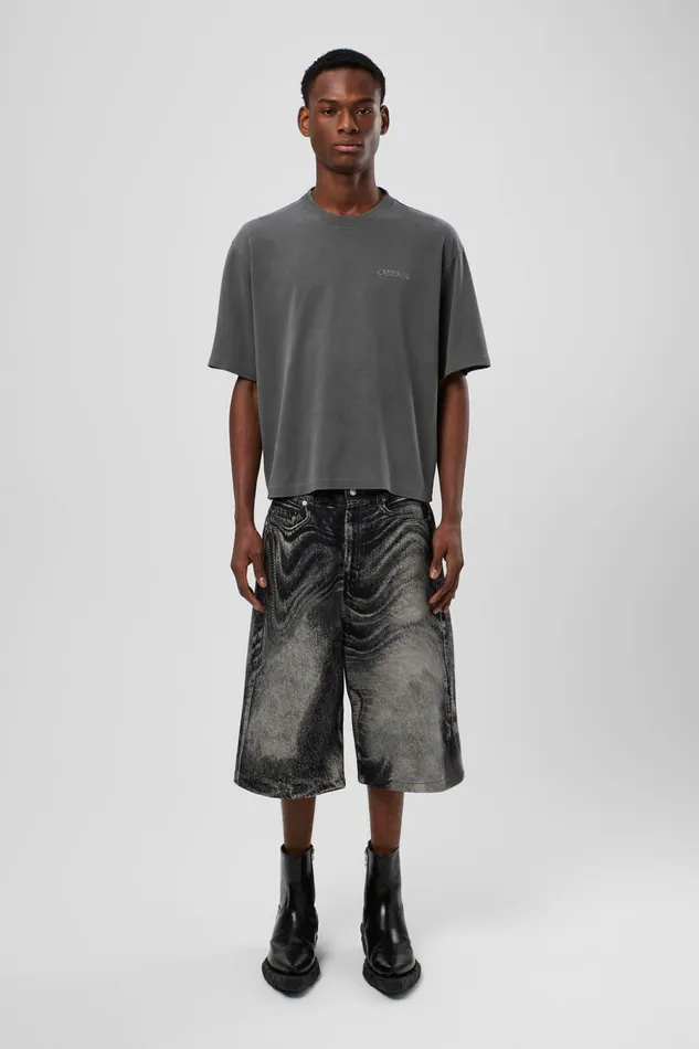Men Denim Shorts BlackGray Denim Shorts Camper Denim