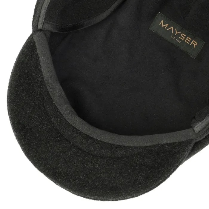 Men Flat Caps Mayser Felix Ear Warmer Flat Cap Anthracite Men Flat Caps Mayser Felix Ear Warmer Flat Cap Anthracite