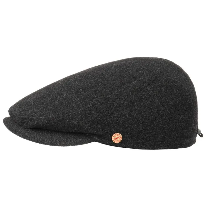 Men Flat Caps Mayser Felix Ear Warmer Flat Cap Anthracite Men Flat Caps Mayser Felix Ear Warmer Flat Cap Anthracite