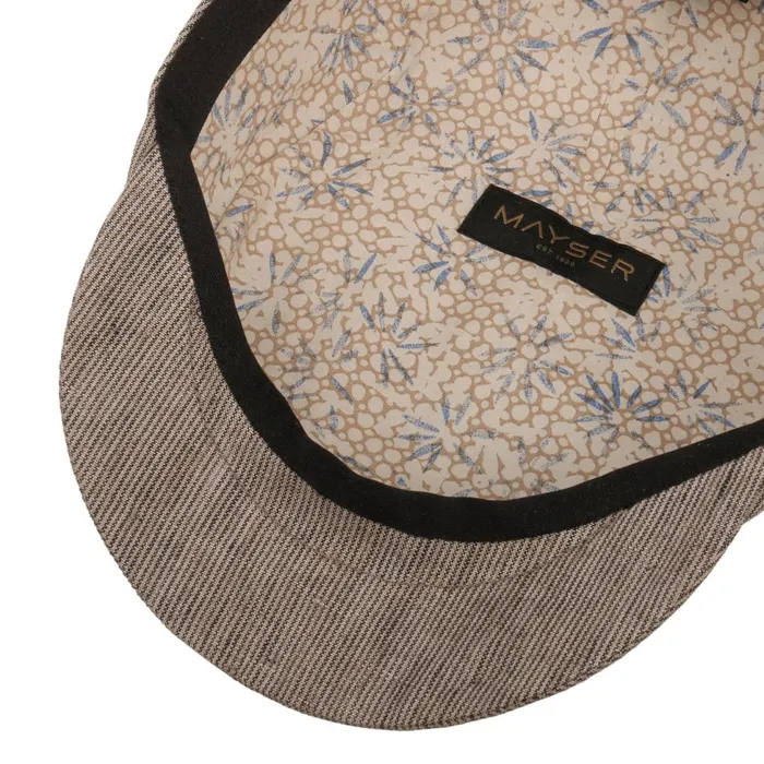 Men Flat Caps Mayser Matteo Stripes Linen Flat Cap Red Men Flat Caps Mayser Matteo Stripes Linen Flat Cap Red