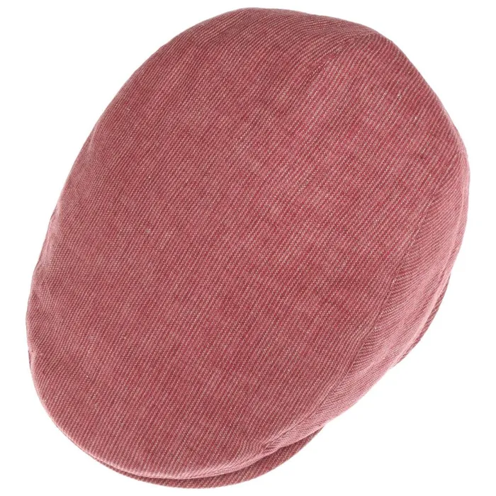 Men Flat Caps Mayser Matteo Stripes Linen Flat Cap Red Men Flat Caps Mayser Matteo Stripes Linen Flat Cap Red