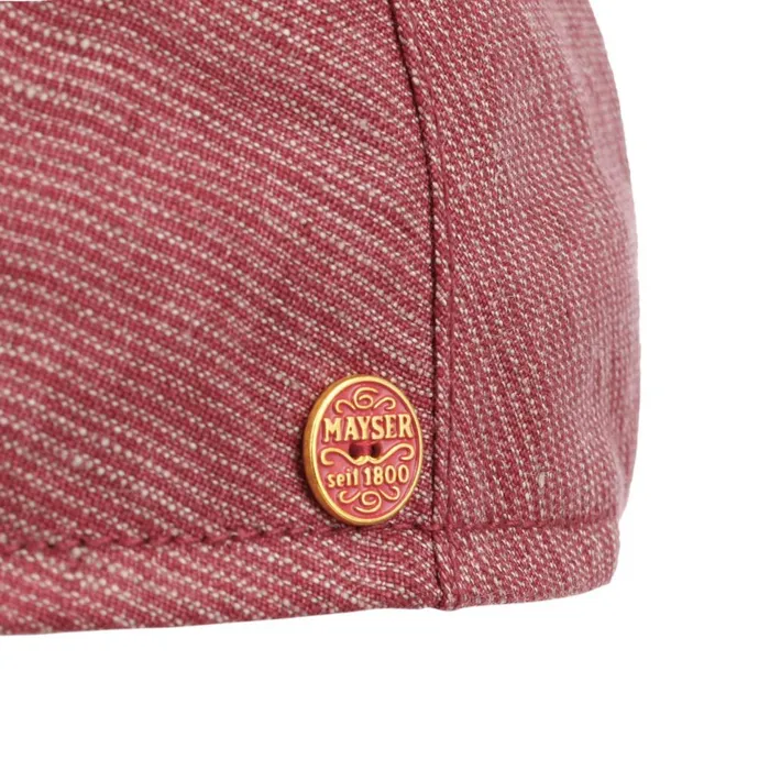 Men Flat Caps Mayser Matteo Stripes Linen Flat Cap Red Men Flat Caps Mayser Matteo Stripes Linen Flat Cap Red