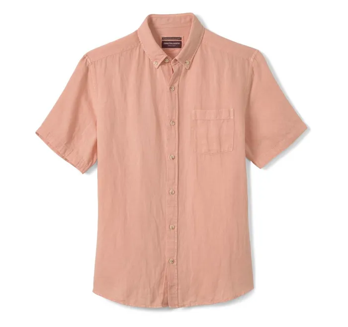 Men Garment Dyed Shirt Melon JohnstonandMurphy ShortSleeve Shirts Men Garment Dyed Shirt Melon JohnstonandMurphy ShortSleeve Shirts