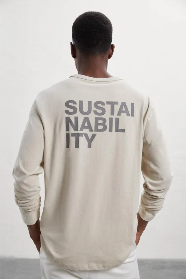 Men Grey Nabil LongSleeved TShirt Ecoalf TShirts