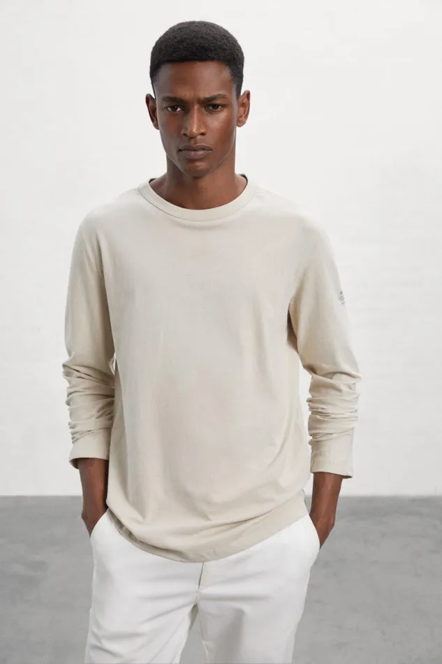 Men Grey Nabil LongSleeved TShirt Ecoalf TShirts