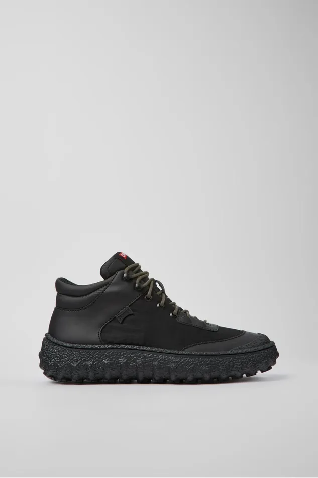 Men Ground MICHELIN Black Textile And Leather Shoes Camper Ankle Boots Men Ground MICHELIN Black Textile And Leather Shoes Camper Ankle Boots