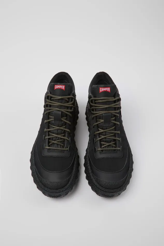 Men Ground MICHELIN Black Textile And Leather Shoes Camper Ankle Boots Men Ground MICHELIN Black Textile And Leather Shoes Camper Ankle Boots