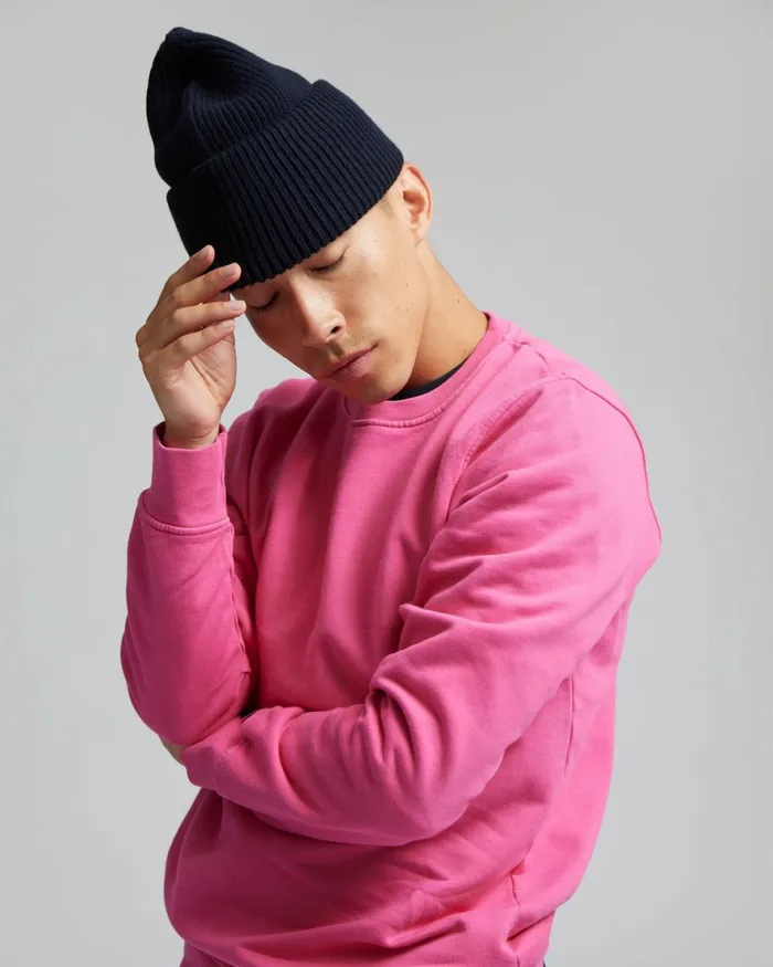 Men Hats Colorful Standard Merino Wool Hat Raspberry Pink