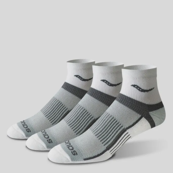 Men Inferno Quarter 3Pack Socks White Saucony Socks