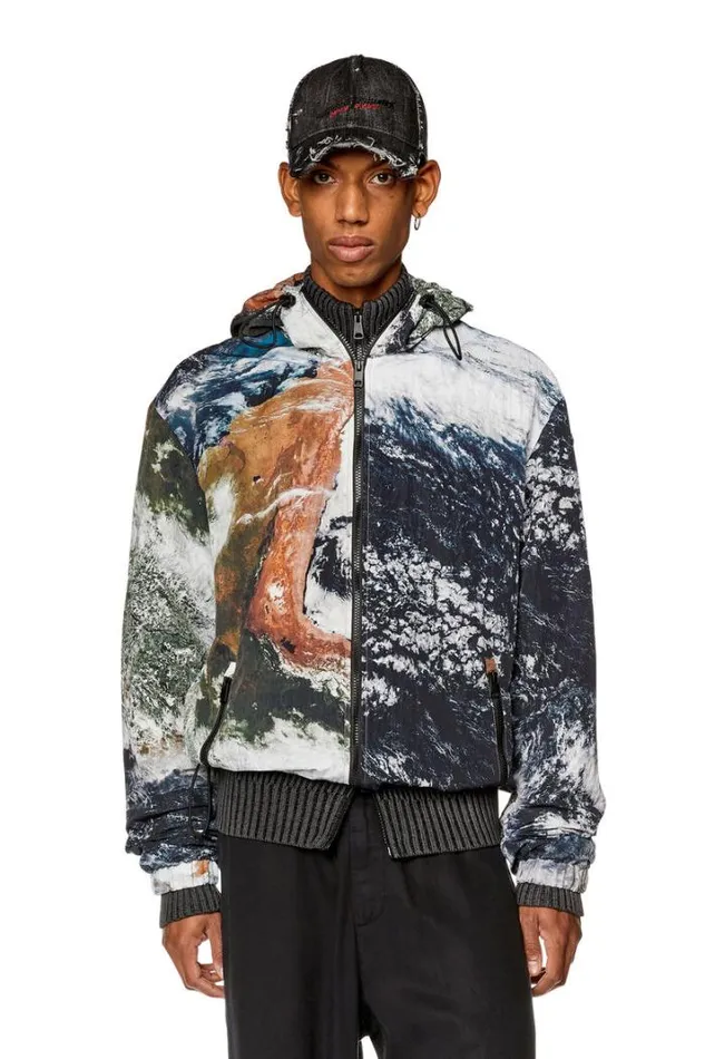Men JWarrettPrint Blackwhite Diesel Outerwear And Jackets Men JWarrettPrint Blackwhite Diesel Outerwear And Jackets