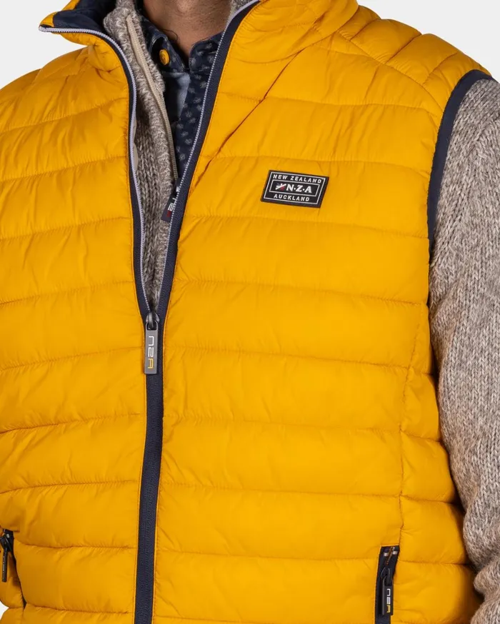 Men Jackets NZA New Zealand Auckland Ochre Yellow Quilted Body Warmer 8211 Warm Ocre Men Jackets NZA New Zealand Auckland Ochre Yellow Quilted Body Warmer 8211 Warm Ocre