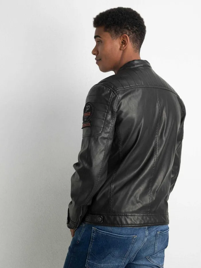Men Jackets Petrol Industries Biker Jacket Raven Grey