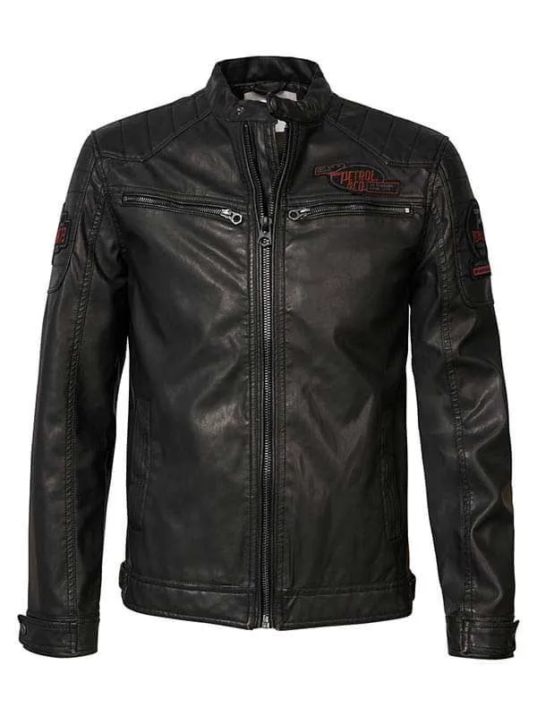 Men Jackets Petrol Industries Biker Jacket Raven Grey