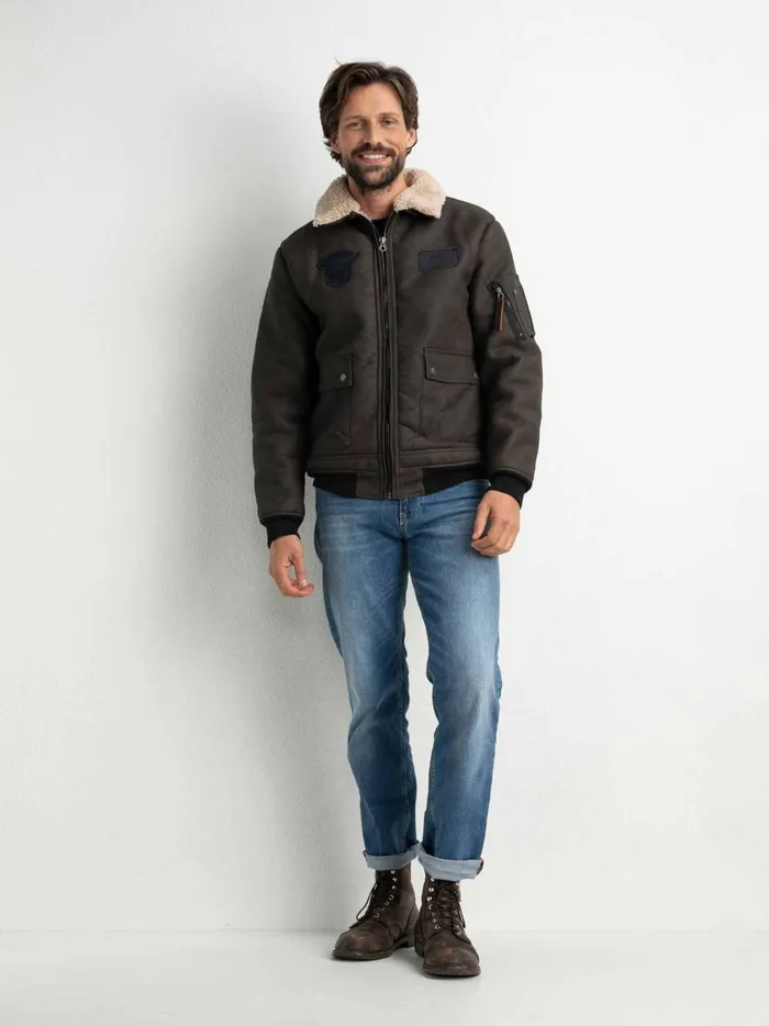 Men Jackets Petrol Industries Bomber Jacket Desert Palm