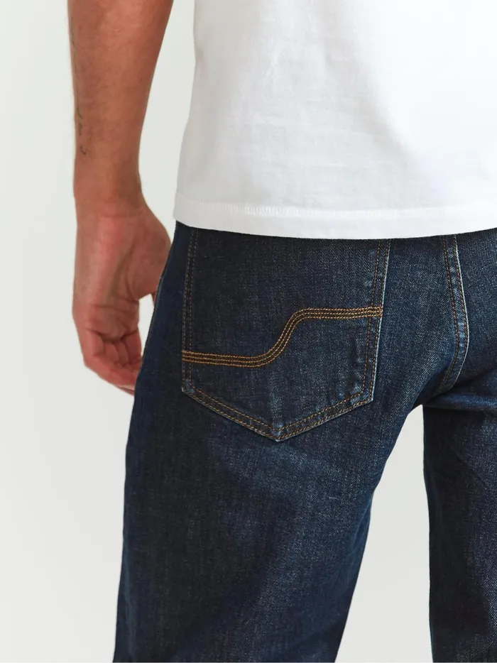 Men Jeans Fat Face Dark Blue Vintage Wash Denim Slim Jeans
