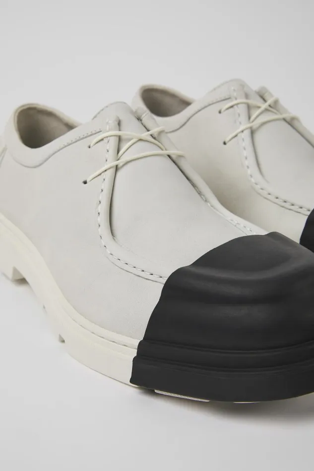 Men Junction White Nondyed Leather Shoes Camper Formal Shoes
