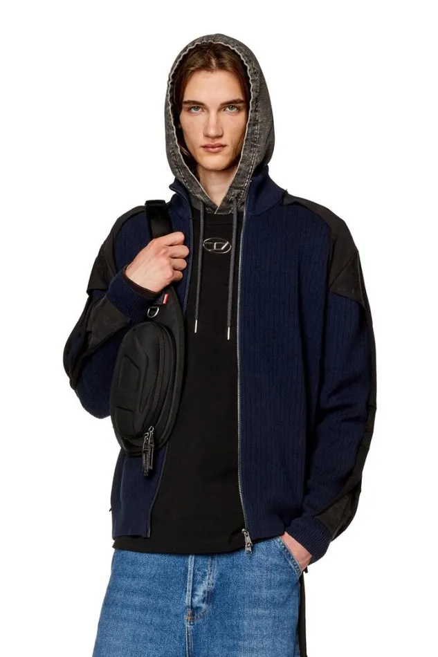 Men KLeuca Night Blue Diesel Knitwear Men KLeuca Night Blue Diesel Knitwear