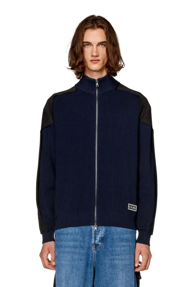 Men KLeuca Night Blue Diesel Knitwear Men KLeuca Night Blue Diesel Knitwear