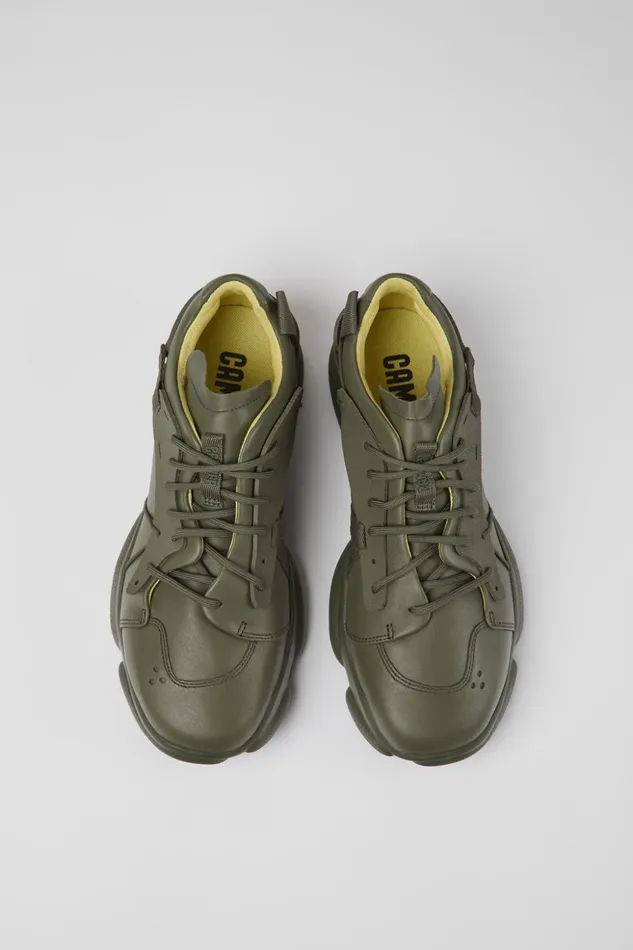 Men Karst Green Leather And Textile Sneakers Camper Sneakers Men Karst Green Leather And Textile Sneakers Camper Sneakers