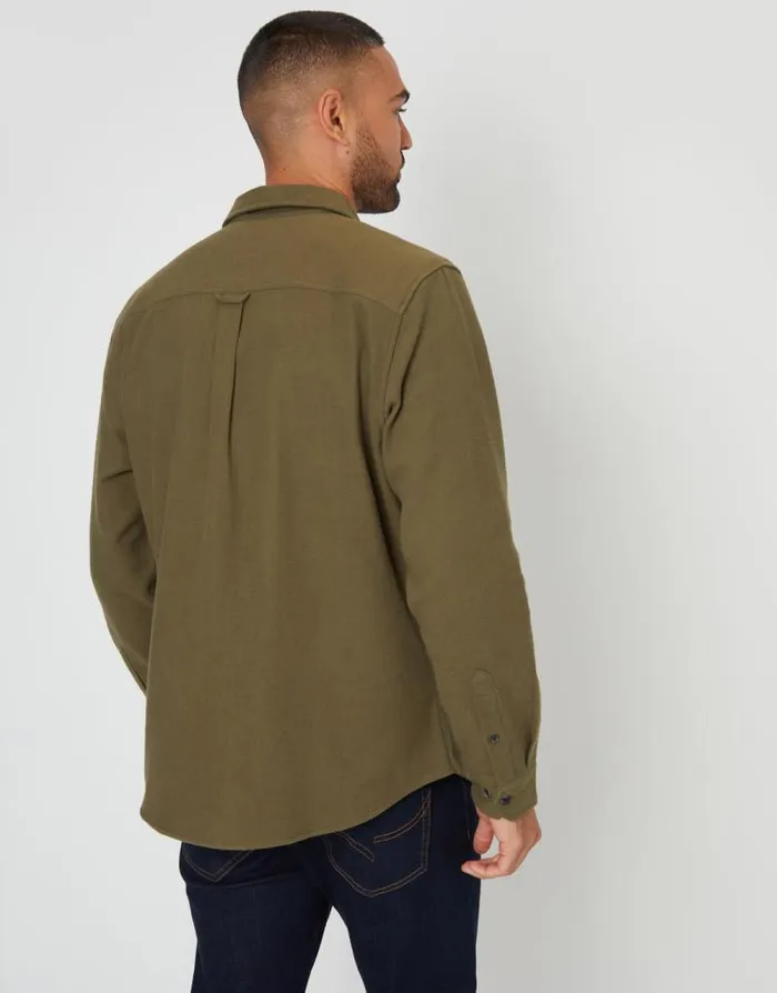 Men Khaki Brushed Flannel Cotton Long Sleeve Shirt Threadbare Shirts Men Khaki Brushed Flannel Cotton Long Sleeve Shirt Threadbare Shirts