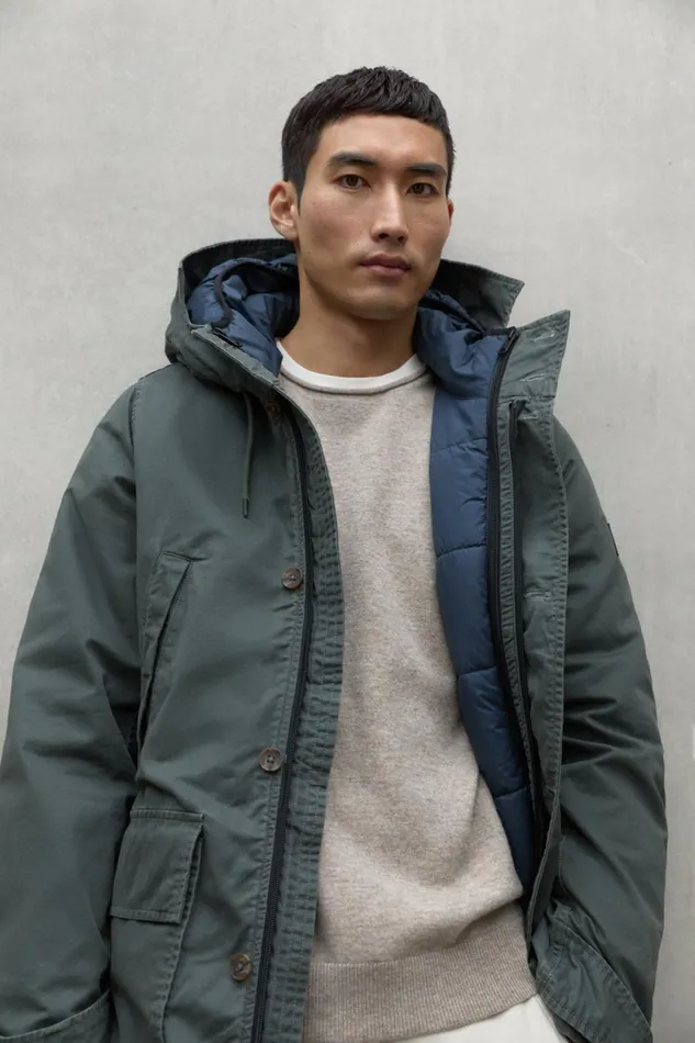 Men Khaki Merapi Coat Ecoalf Coats And Jackets