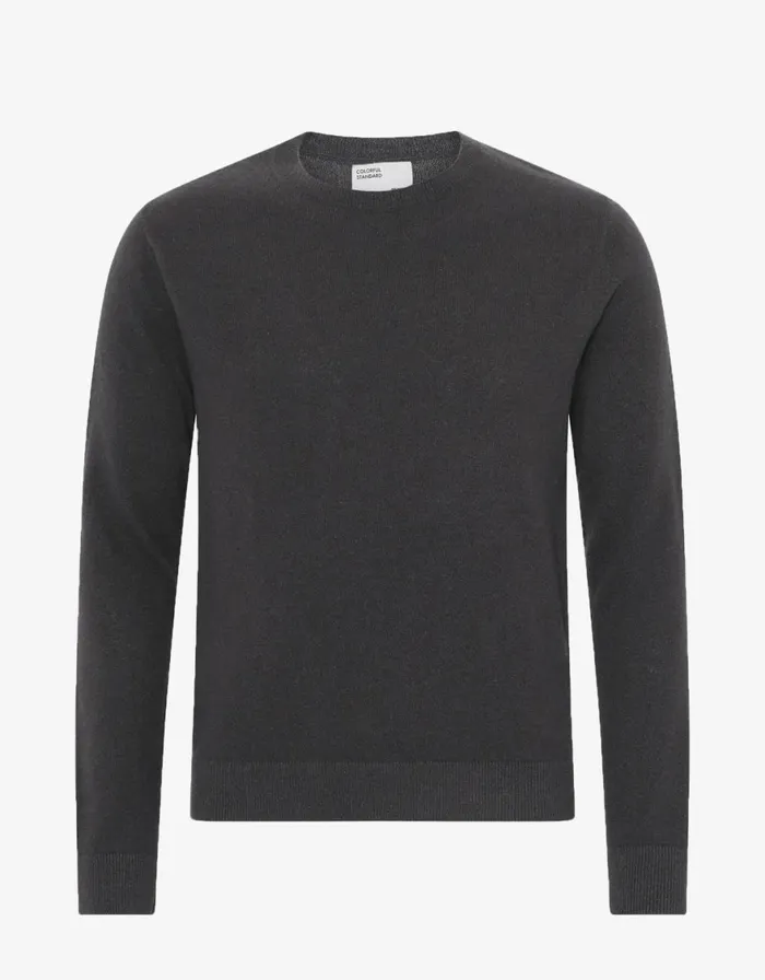 Men Knit Sweaters Colorful Standard Light Merino Wool Crew Lava Grey