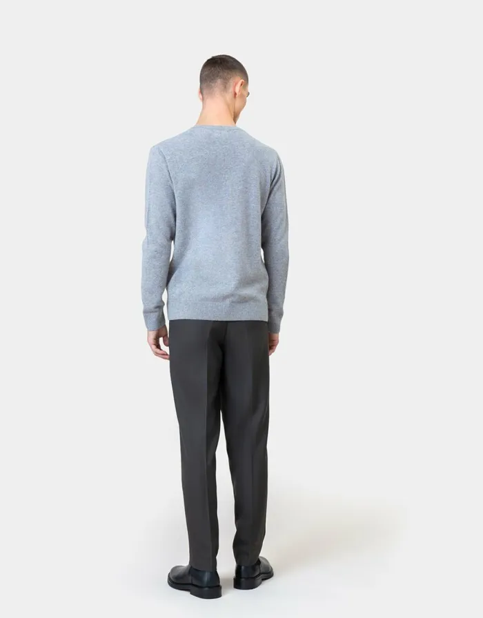 Men Knit Sweaters Colorful Standard Light Merino Wool Crew Lava Grey