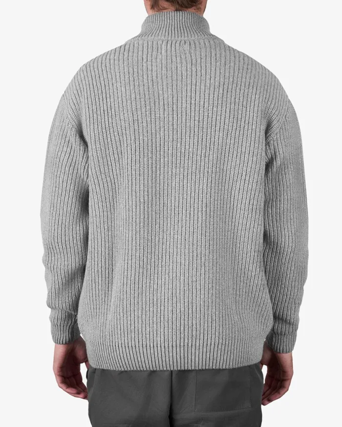 Men Knit Sweaters Colorful Standard Merino Quarter Zip Dusty Olive