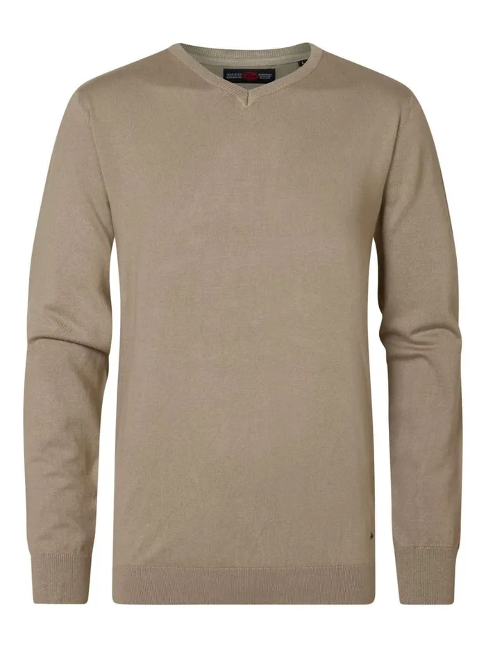 Men Knits and Sweats Petrol Industries Knitwear V Neck Wild Dessert