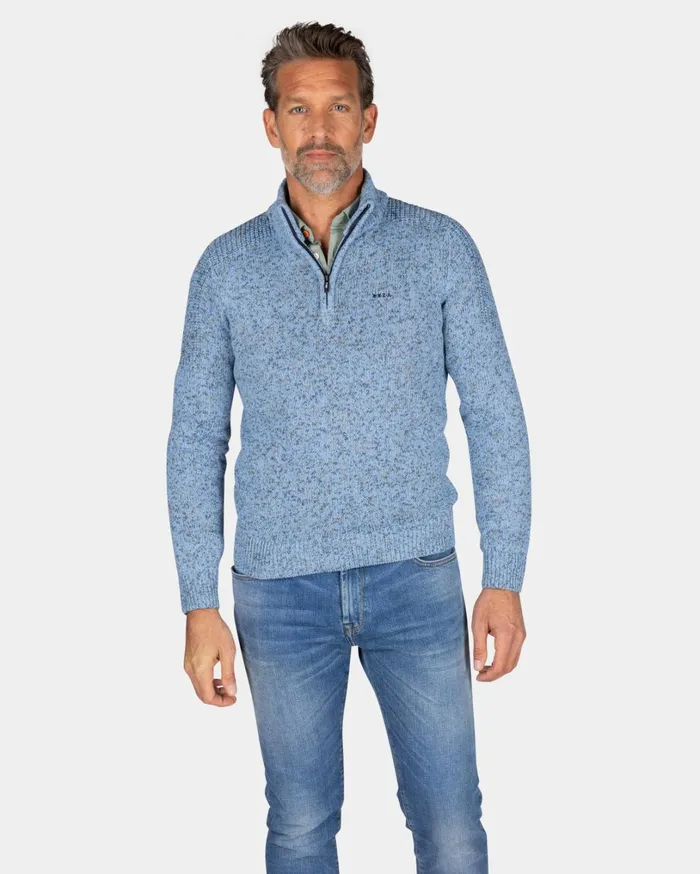 Men Knitwear NZA New Zealand Auckland Blue Knitted HalfZip Sweater 8211 Frozen Blue Men Knitwear NZA New Zealand Auckland Blue Knitted HalfZip Sweater 8211 Frozen Blue