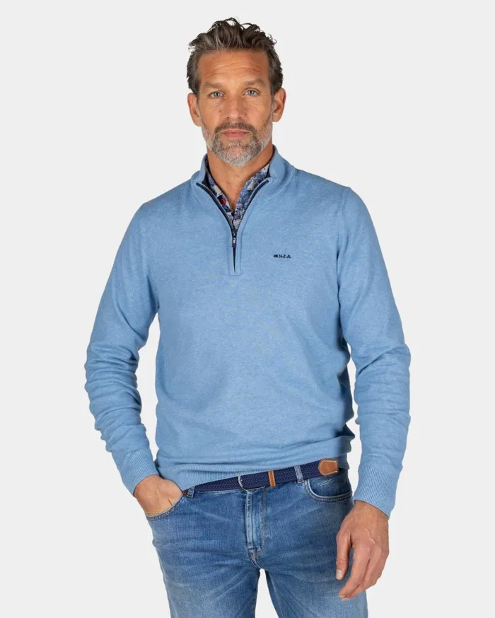 Men Knitwear NZA New Zealand Auckland Blue Pullover With Elastane 8211 Brave Blue Men Knitwear NZA New Zealand Auckland Blue Pullover With Elastane 8211 Brave Blue