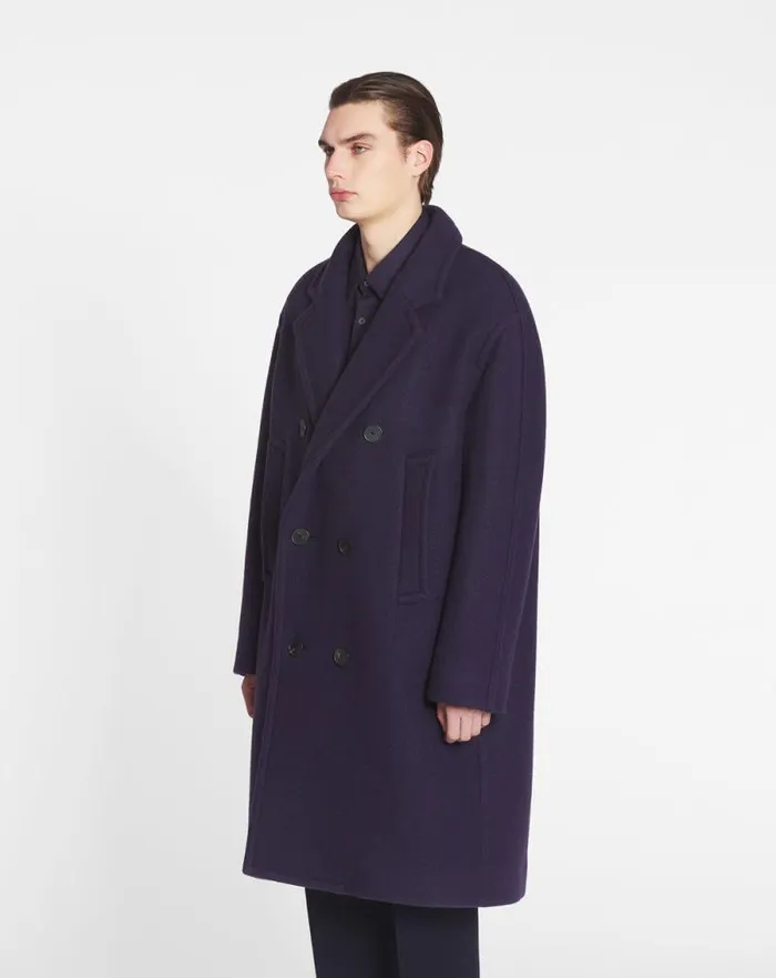 Men Lanvin Coats and Jackets Oversized Doublebreasted Coat Japanese Ink Men Lanvin Coats and Jackets Oversized Doublebreasted Coat Japanese Ink