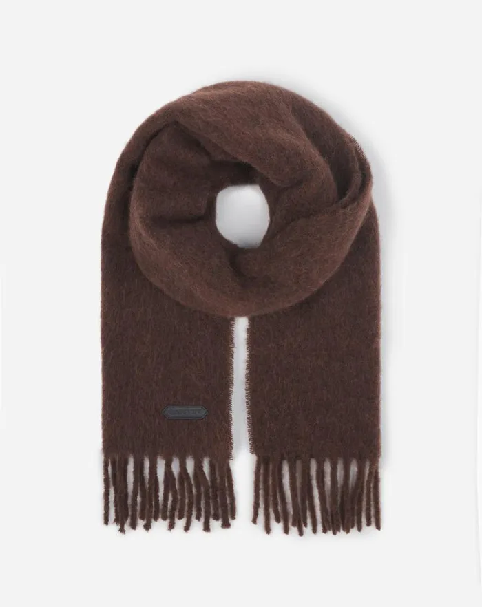 Men Lanvin Scarves Lanvin Fringed Scarf In Wool Dark Brown Men Lanvin Scarves Lanvin Fringed Scarf In Wool Dark Brown