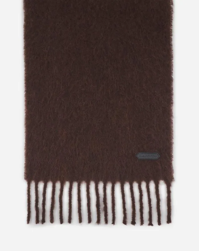Men Lanvin Scarves Lanvin Fringed Scarf In Wool Dark Brown Men Lanvin Scarves Lanvin Fringed Scarf In Wool Dark Brown