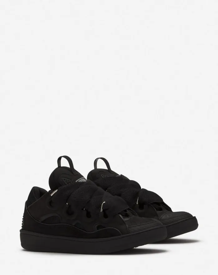 Men Lanvin Sneakers Curb Leather Sneakers Blackblack Men Lanvin Sneakers Curb Leather Sneakers Blackblack