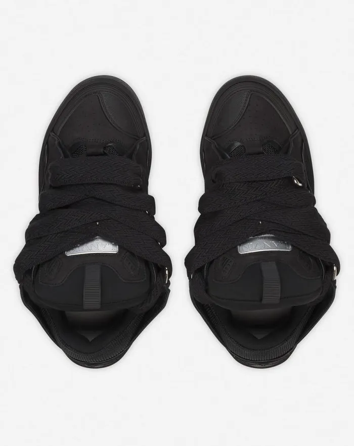Men Lanvin Sneakers Curb Leather Sneakers Blackblack Men Lanvin Sneakers Curb Leather Sneakers Blackblack